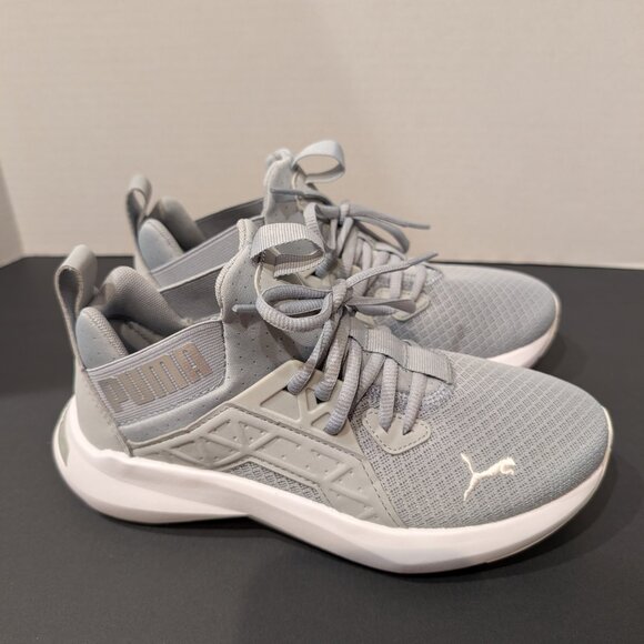 Puma Children's Silver Green Lace Up Soft Ride Athletic Mesh Sneakers Size 4.5 - Picture 6 of 10